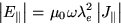 \begin{displaymath}\left \vert E_\parallel \right \vert = \mu_0\omega\lambda_e^2 \left \vert J_\parallel \right \vert
\end{displaymath}